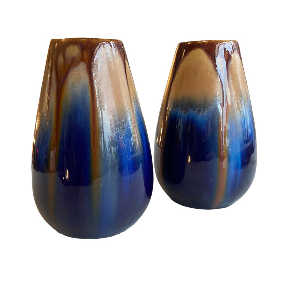 1920s Thulin Drip Glaze Vases - Any Old Vintage