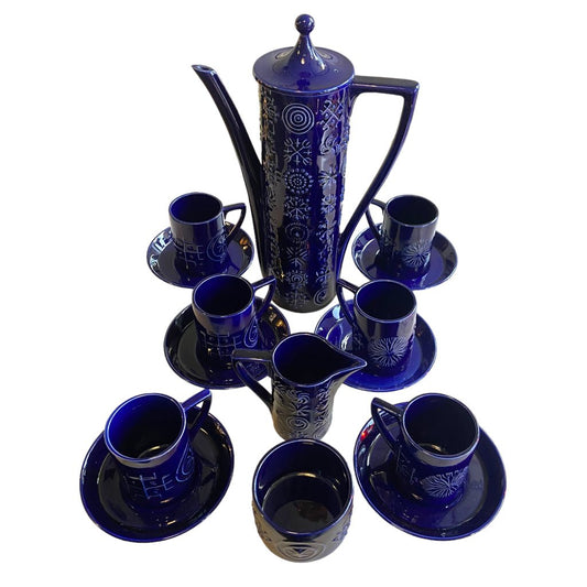 1960s Portmeirion Blue Totem Coffee Set - Any Old Vintage