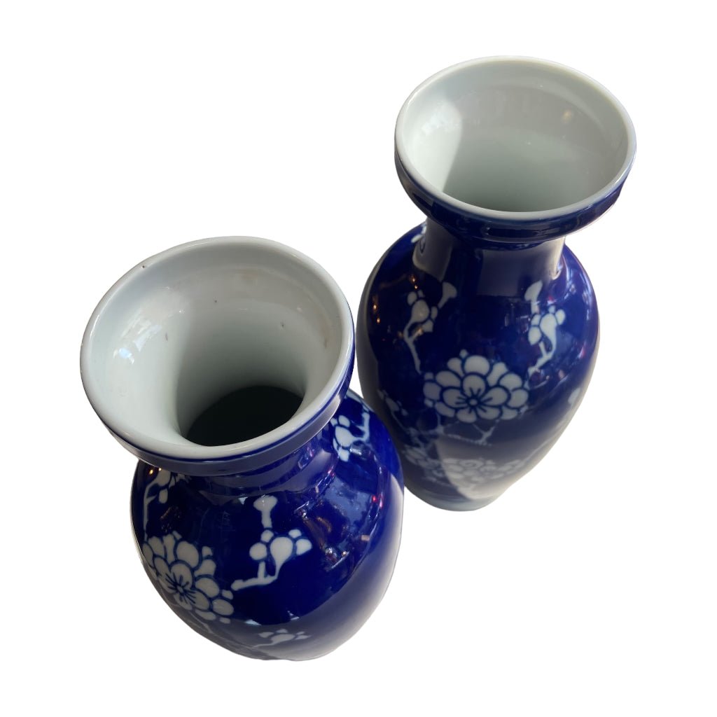 1970s Chinese Cobalt Blue Kangxi Style Vase - Any Old Vintage