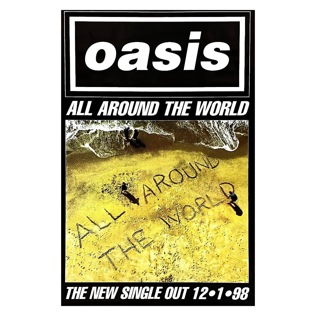 1998 Oasis All Around The World Billboard Poster - Any Old Vintage