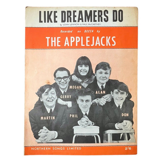 Applejacks (Lennon & McCartney) Like Dreamers Do Northern Songs Sheet Music 1964 - Any Old Vintage
