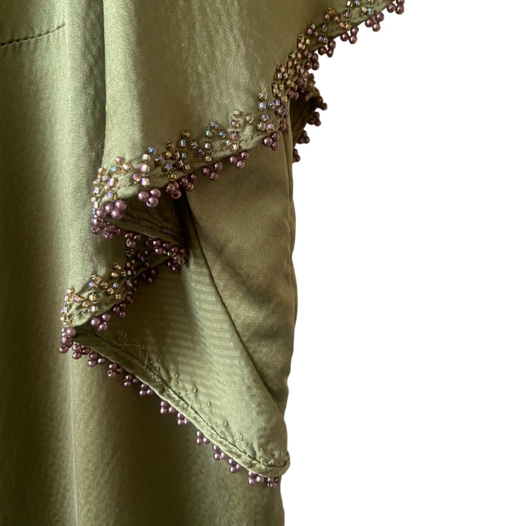 Beaded Green Silk Monsoon Tunic Dress - Any Old Vintage
