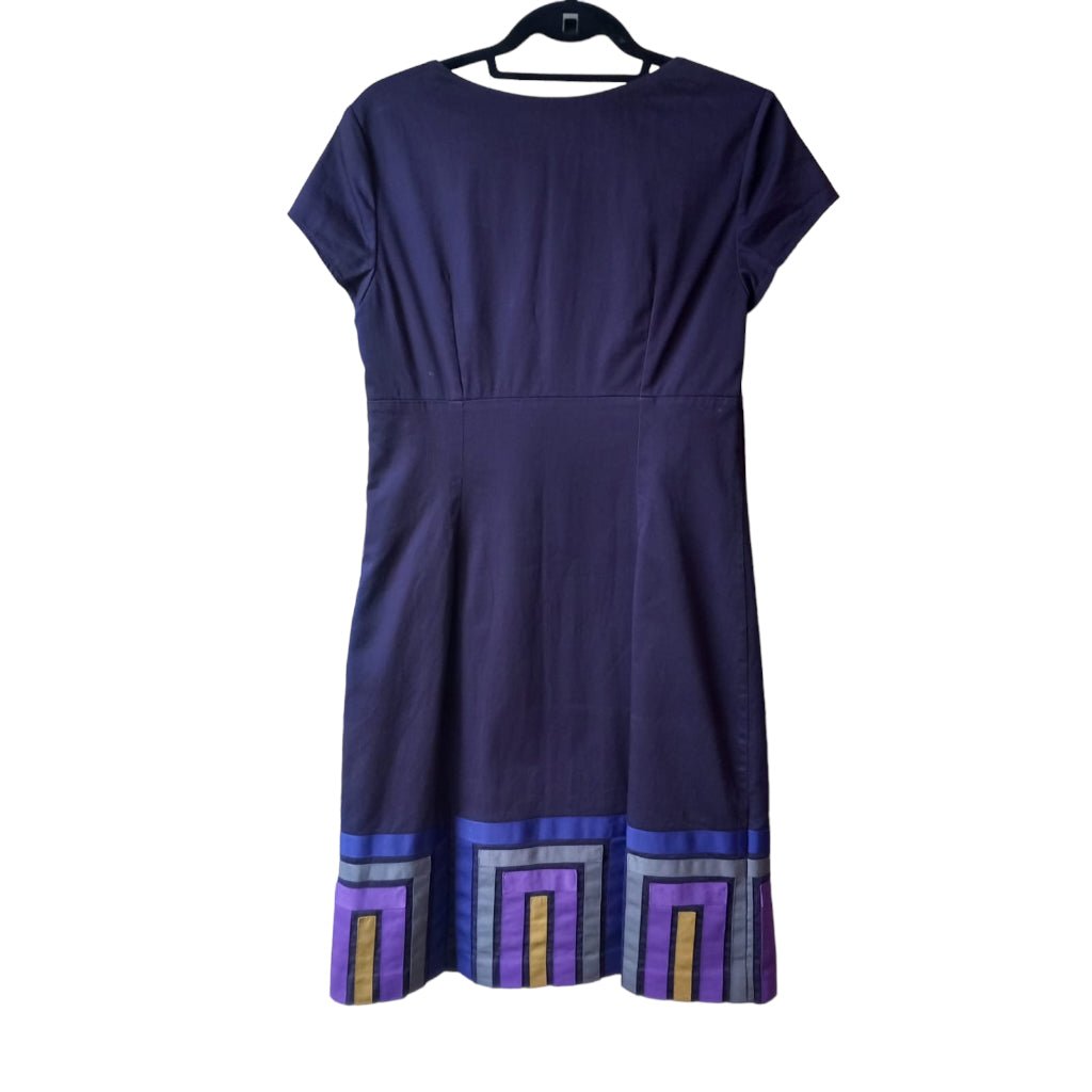 Boden Aubergine Purple Cotton Abstract Sheath A-Line Dress - Any Old Vintage