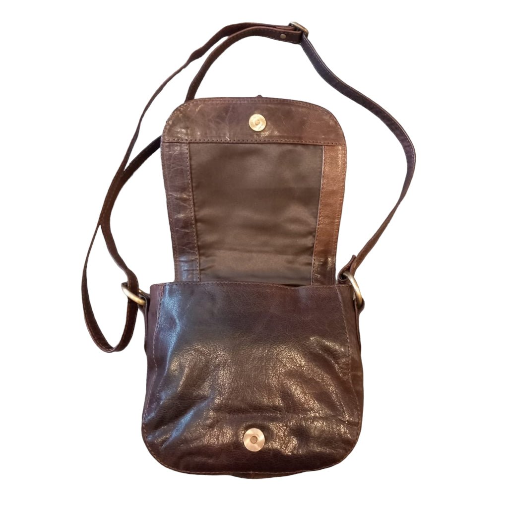 Brampton London Brown Tooled Leather Handbag - Any Old Vintage