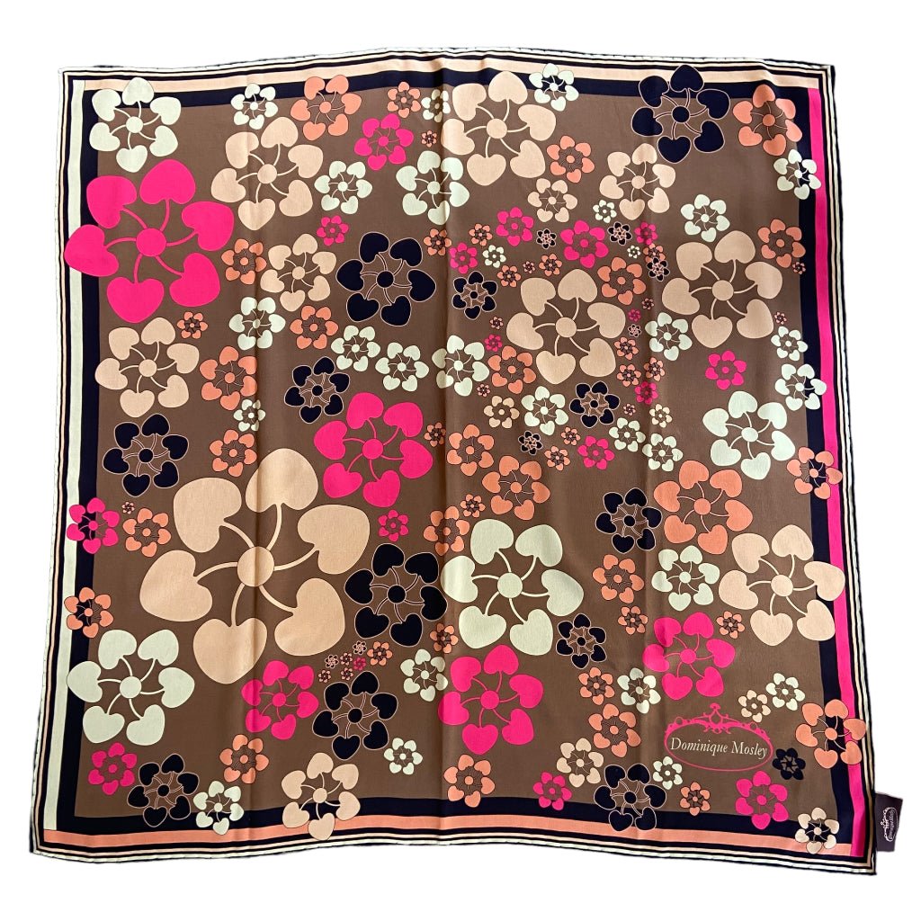 Dominique Mosley Floral Silk Scarf - Any Old Vintage