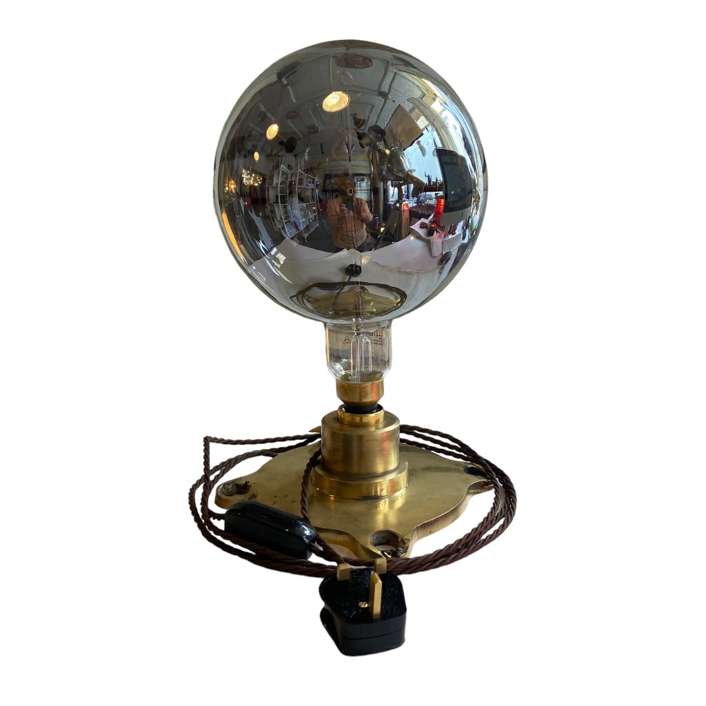 Exclusive Vintage Giant Light Bulb Brass Nautical Table Lamp - Any Old Vintage