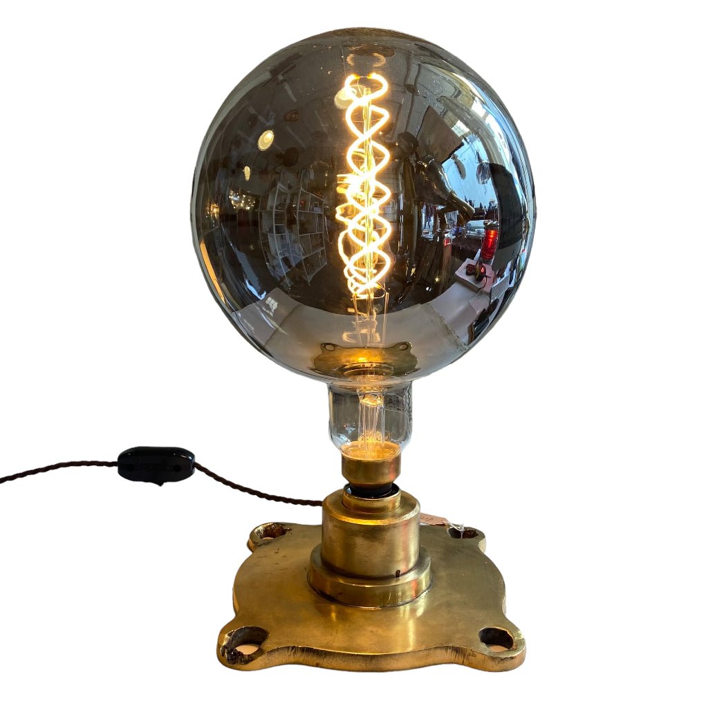 Exclusive Vintage Giant Light Bulb Brass Nautical Table Lamp - Any Old Vintage