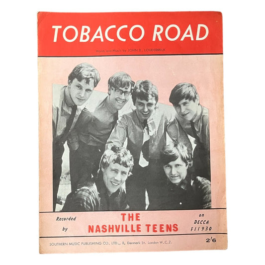 Nashville Teens Tobacco Road Sheet Music 1960 - Any Old Vintage