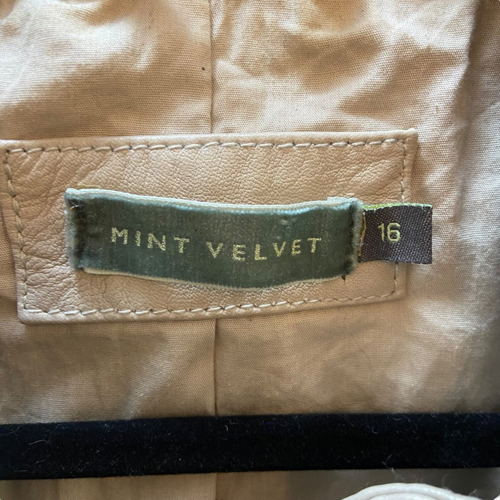 Pre-loved Mint Velvet Leather Biker Jacket - Any Old Vintage