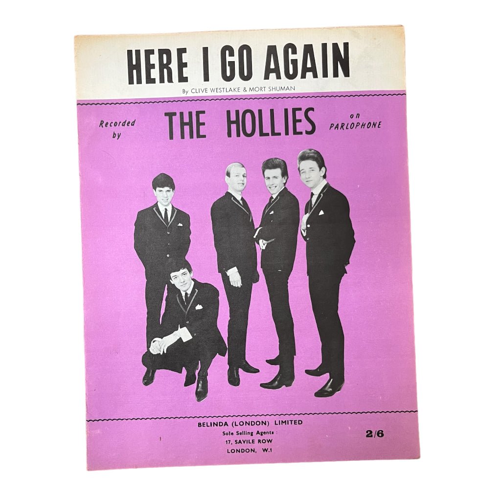 The Hollies Here I Go Again Sheet Music 1964 - Any Old Vintage