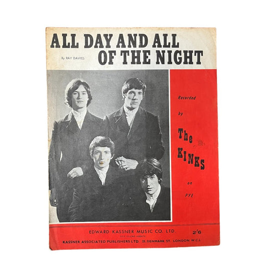 The Kinks All of the Day and All of the Night Sheet Music 1964 - Any Old Vintage