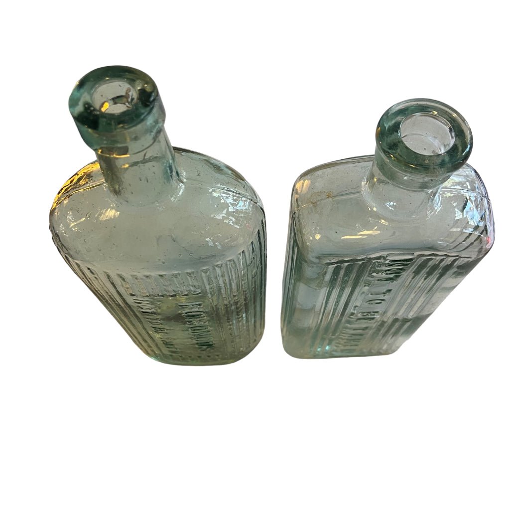 Victorian Clear 'Not to be Taken' Decorative Bottles - Any Old Vintage