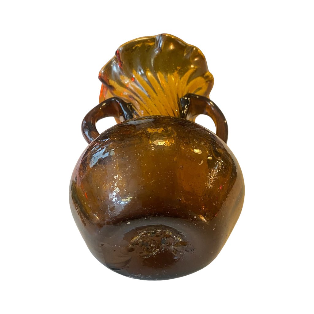 Victorian Handblown Brown Glass Vase - Any Old Vintage