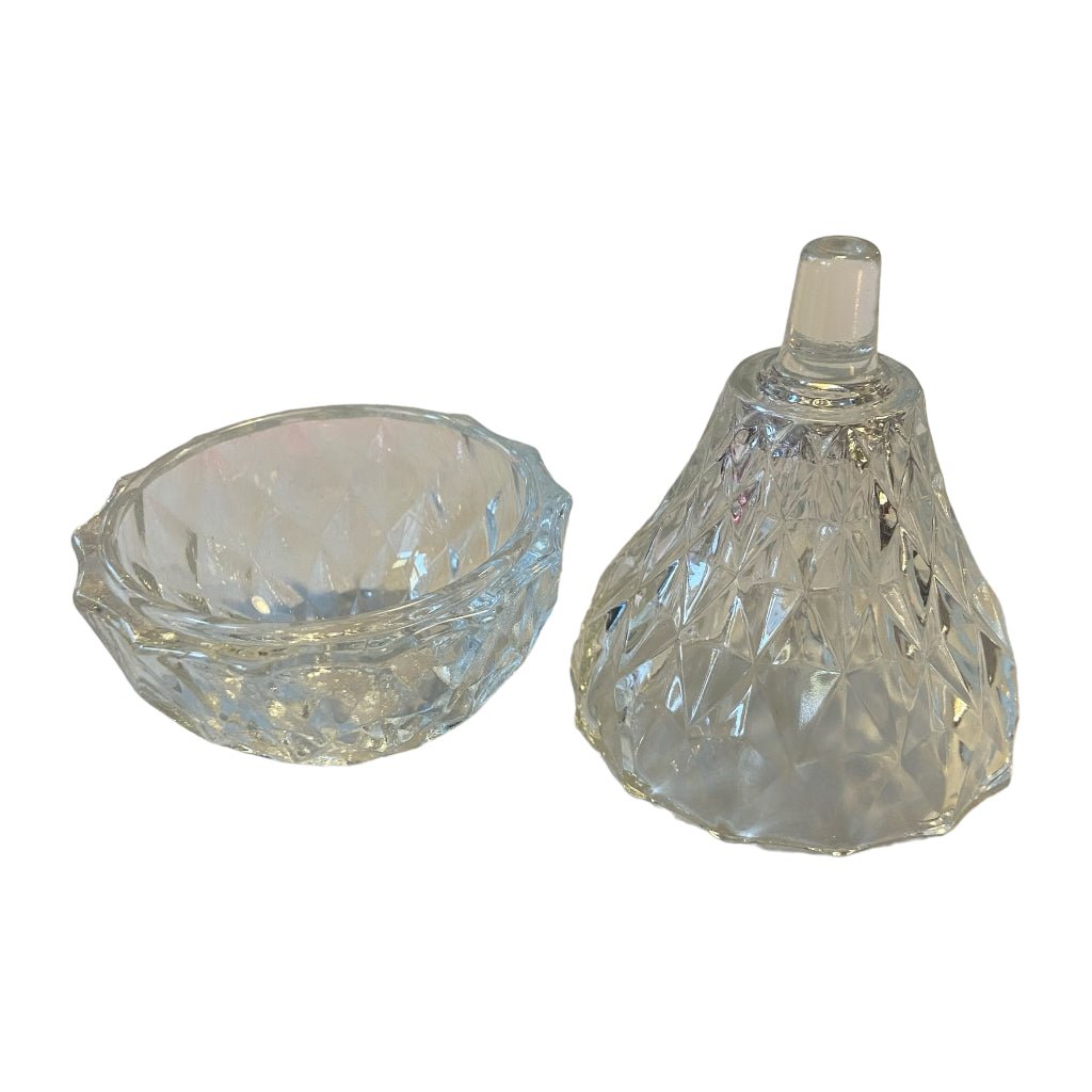 Vintage 1950s Glass Pear Trinket Pot - Any Old Vintage