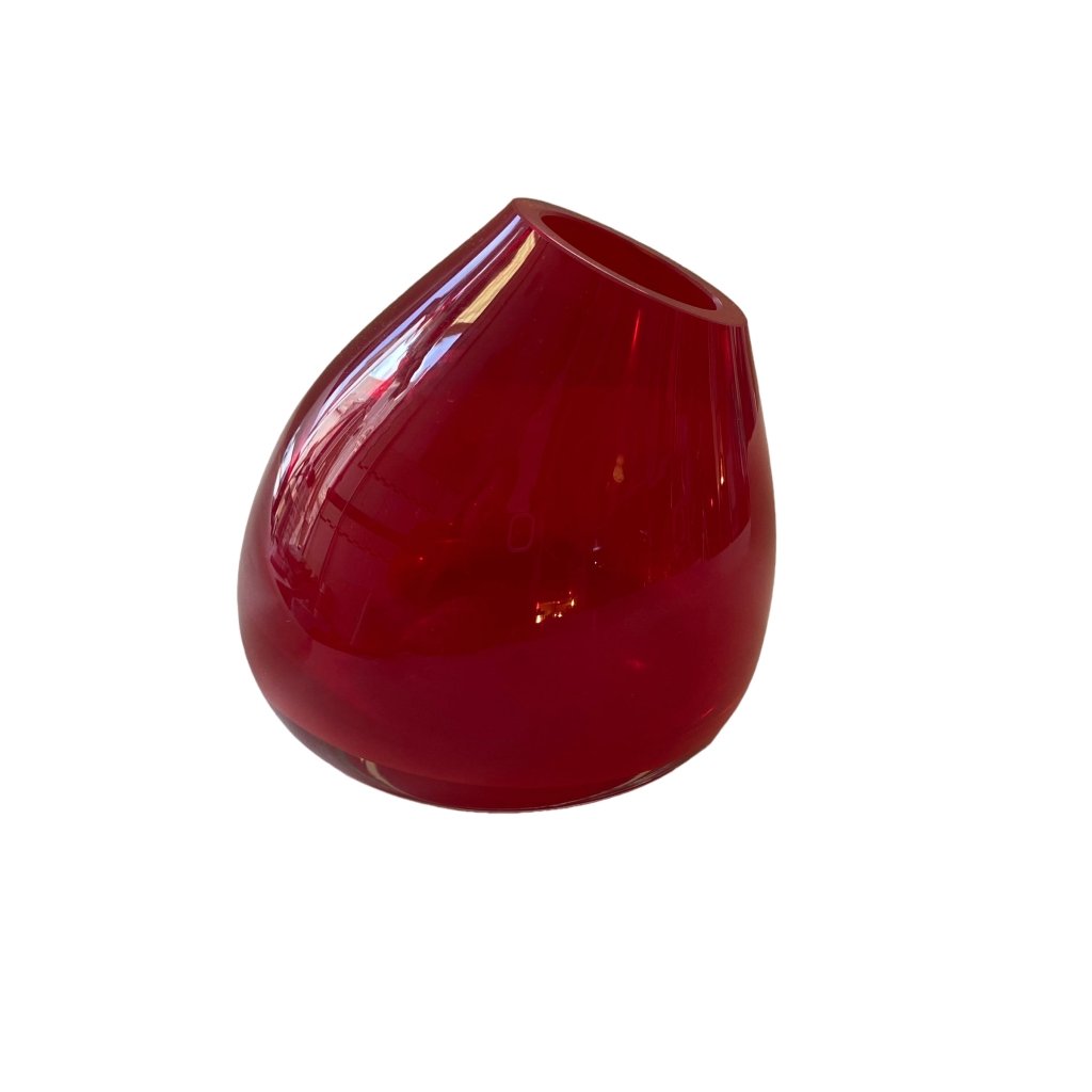 Vintage 1960s Red Art Glass vase - Any Old Vintage