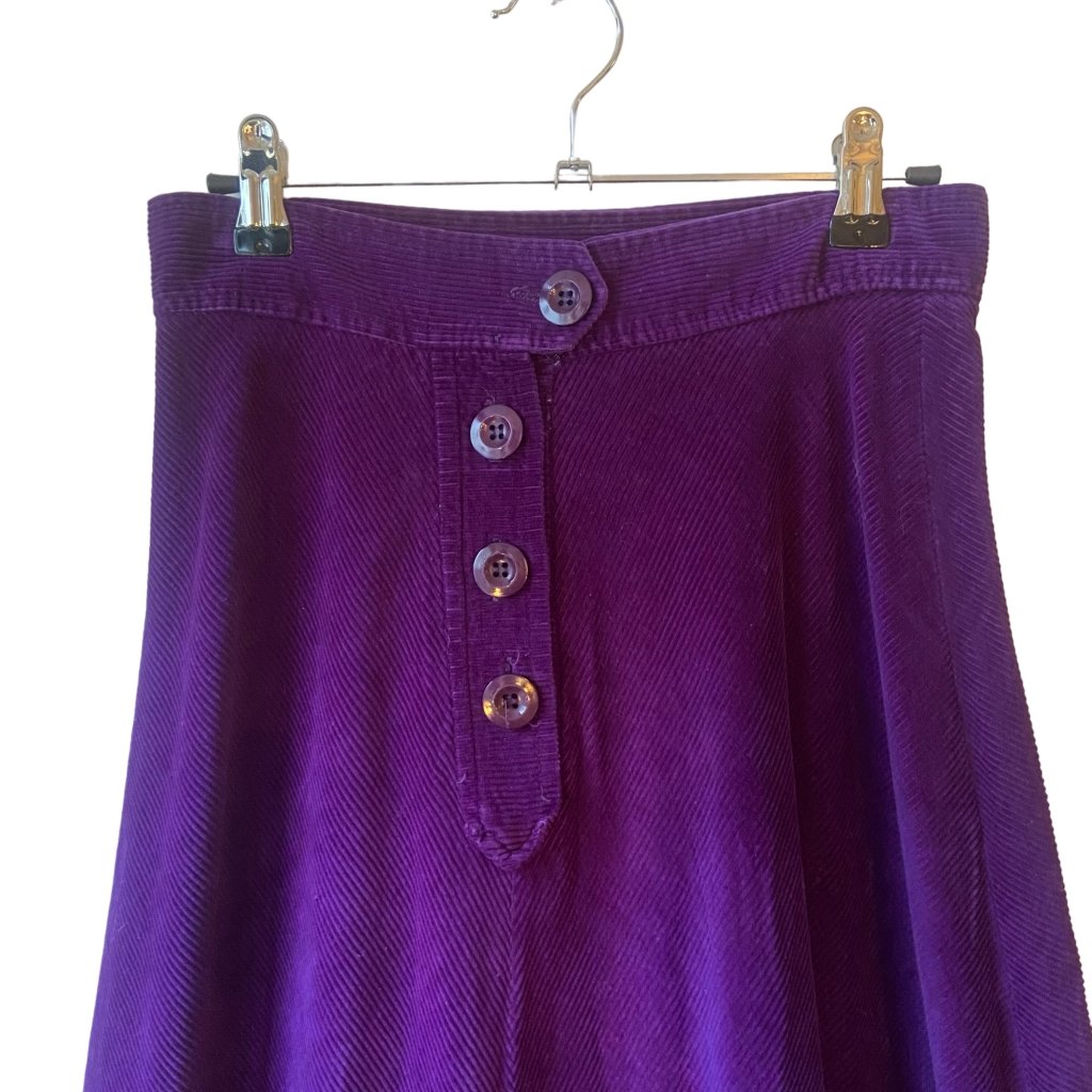 Vintage 1970s Wallis Purple Corduroy Maxi Skirt - Any Old Vintage