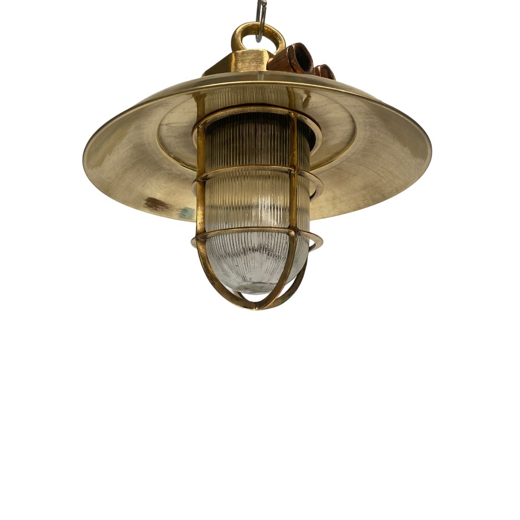 Vintage Large Brass Nautical Pendant Light - Any Old Vintage