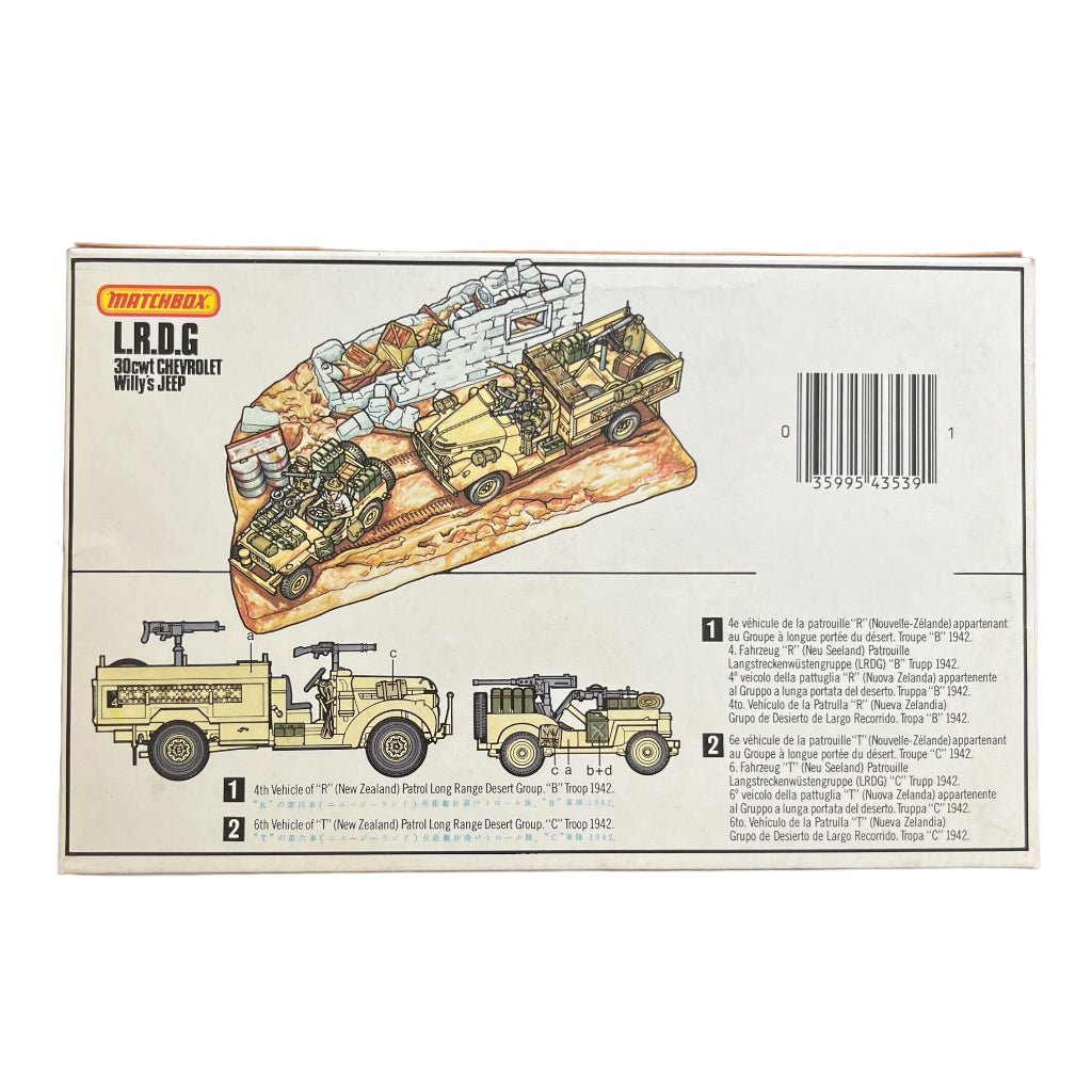 Vintage Matchbox 1/76 LRDG 30cwt Chevrolet & Willy's Jeep Unmade Model Kit - Any Old Vintage