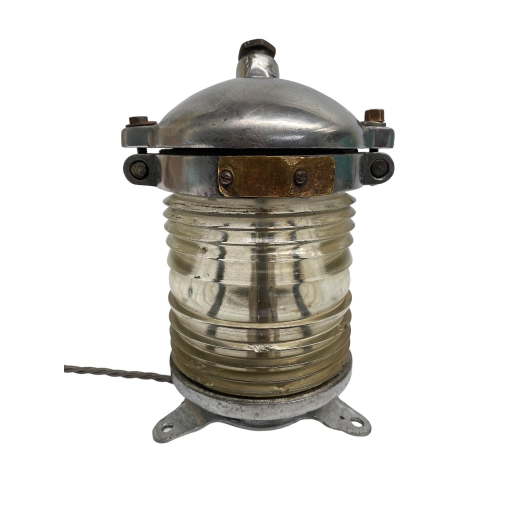 Vintage Mini Lighthouse Fresnel Lens Table Lamp - Any Old Vintage