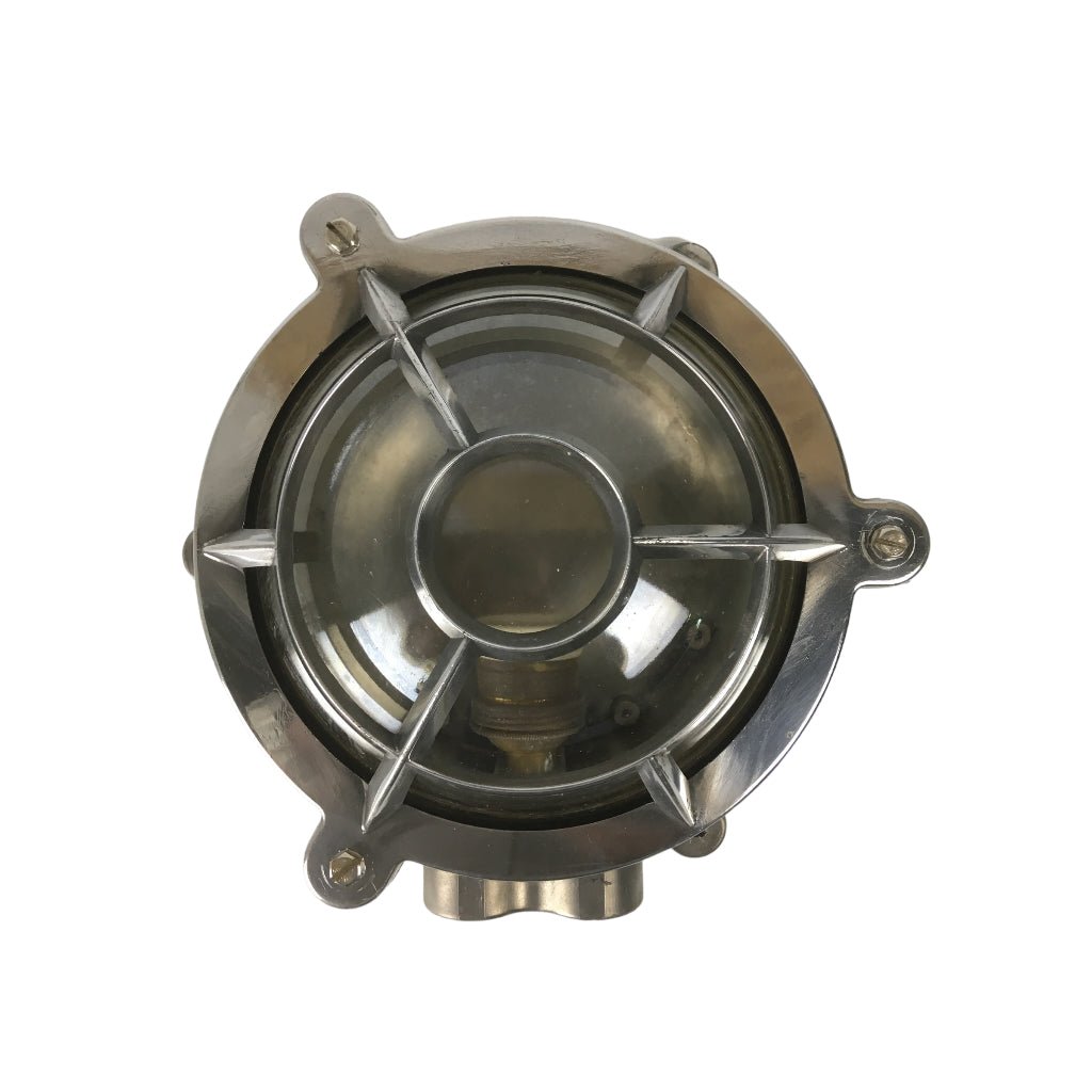 Vintage Nautical Aluminium Bullseye Bulkhead Light - Any Old Vintage