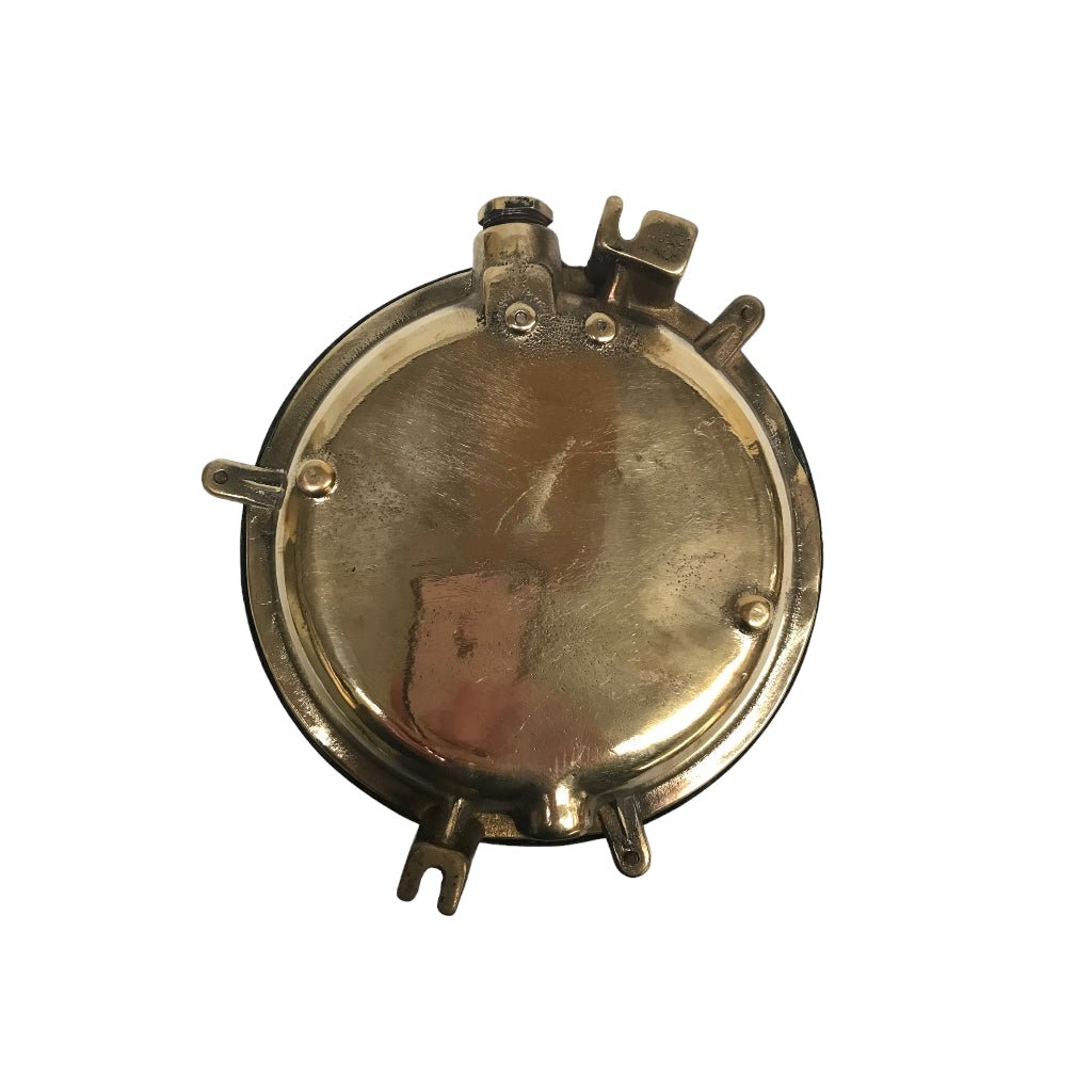 Vintage Nautical Brass Bullseye Bulkhead Light - Any Old Vintage