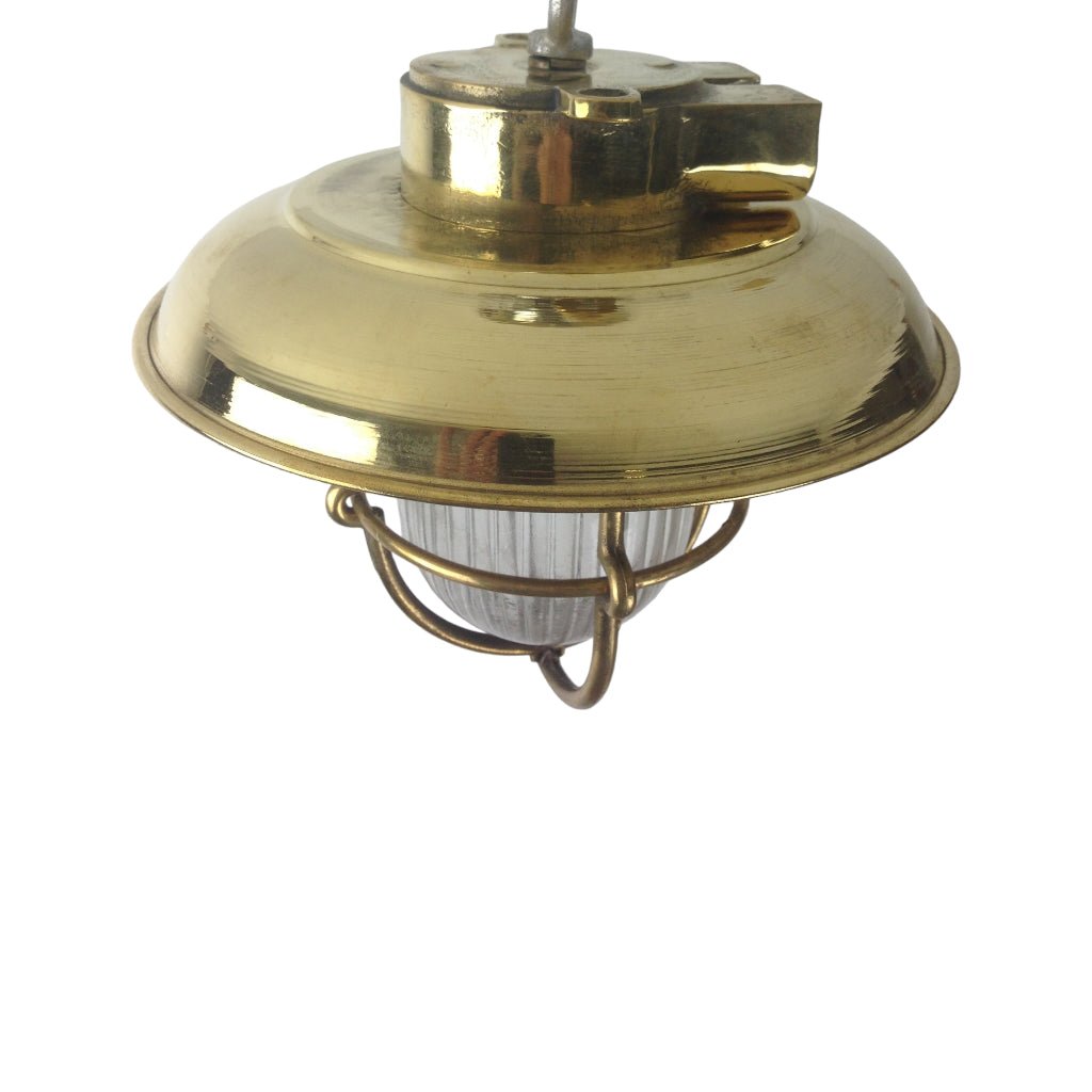 Vintage Small Brass Nautical Pendant Light - Any Old Vintage